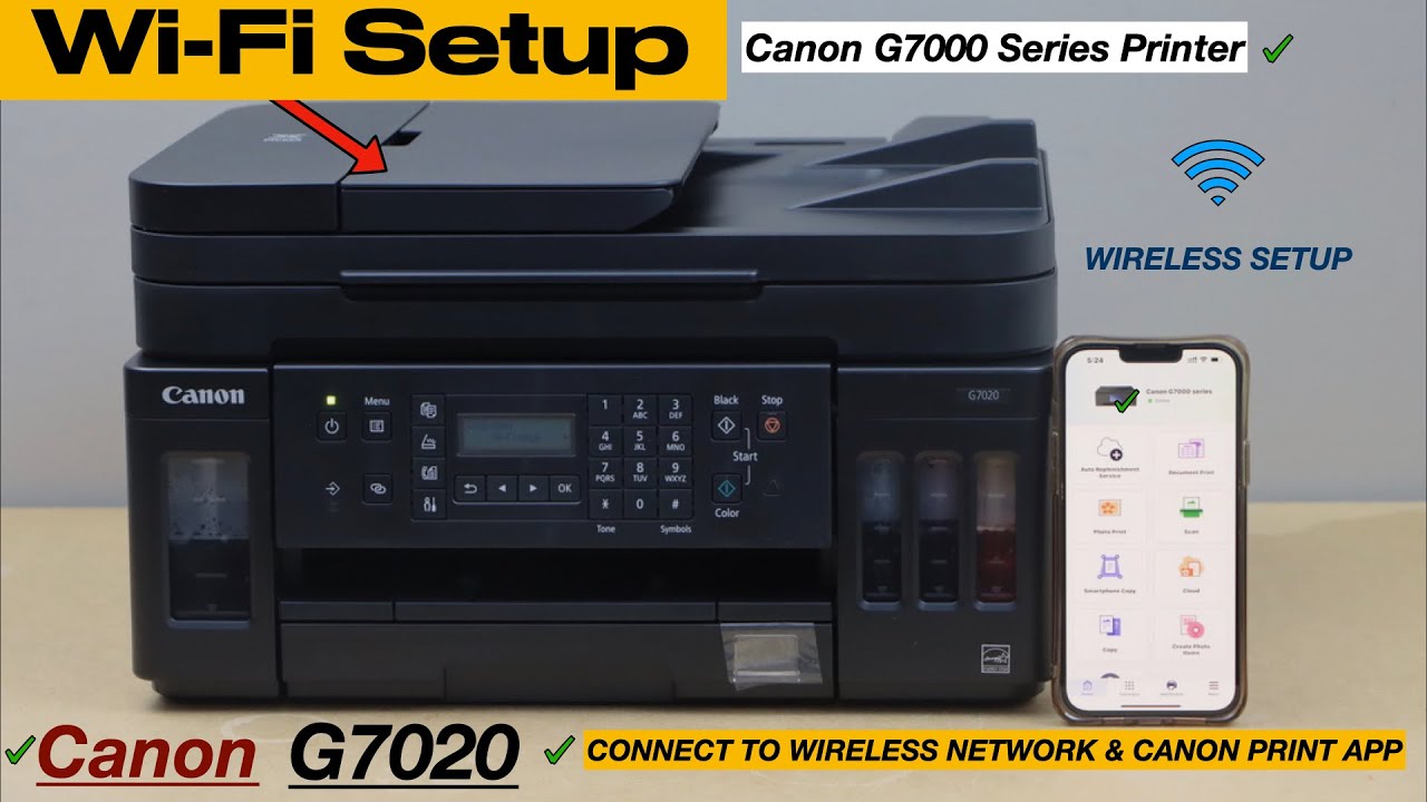 Настройка WiFi для Canon PIXMA G7020, подключение к беспроводной сети и добавление в смартфон при...