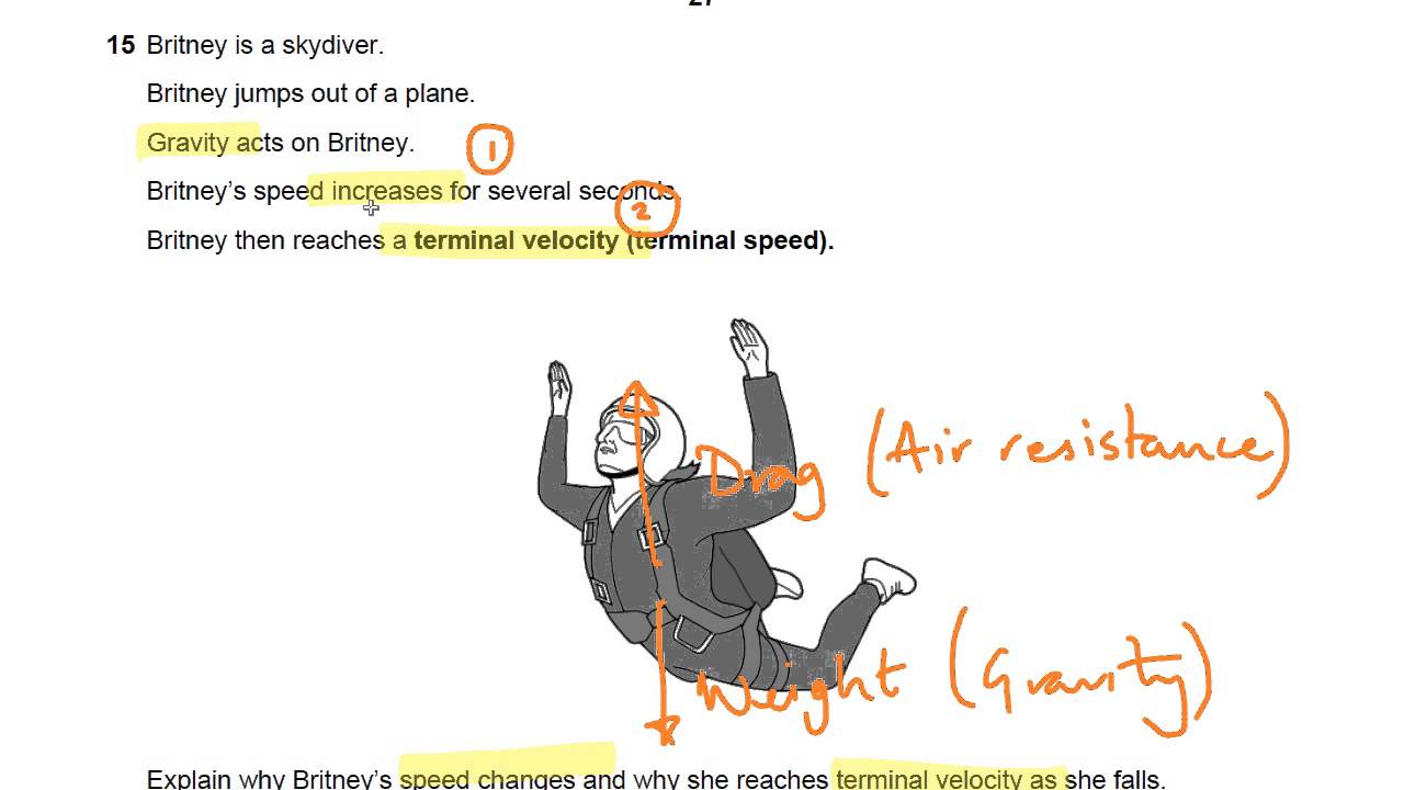 Terminal Velocity - OCR Gateway P3 Q15 - GCSE Physics Revision