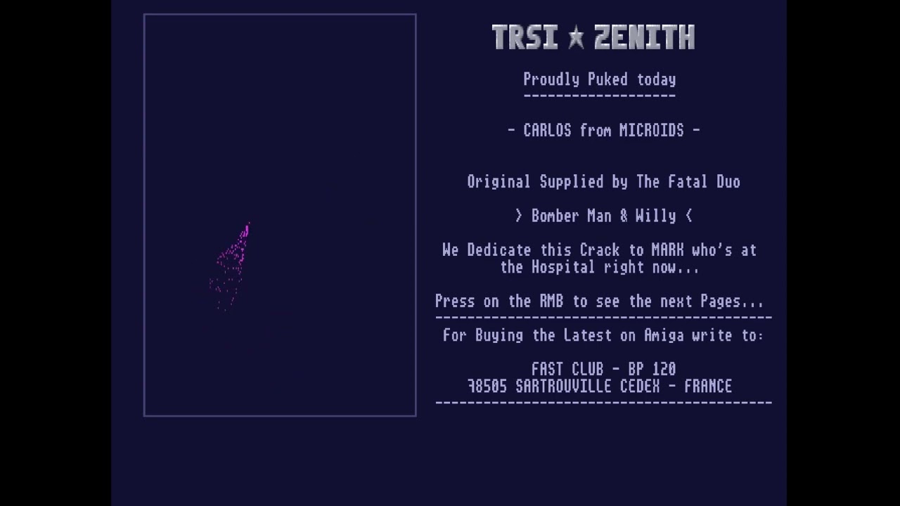 Amiga Cracktro Carlos by Zenith and TRSi
