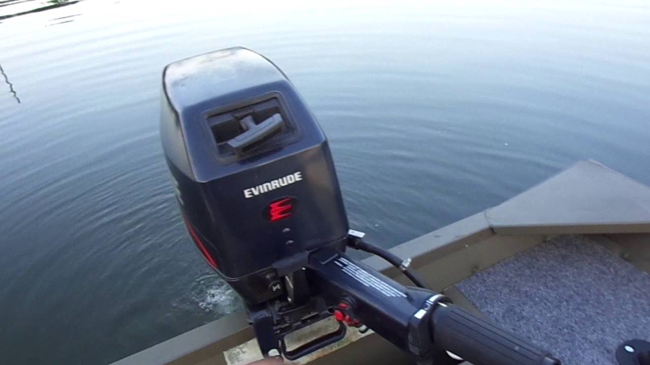Mini  bass boat paired with Evinrude 8 HP.