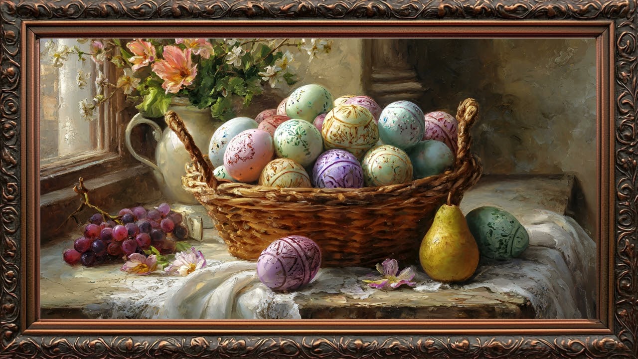 Vintage Easter frame tv art | Easter 4K Frame TV Art Screensaver | Gold Frame TV Art 4K