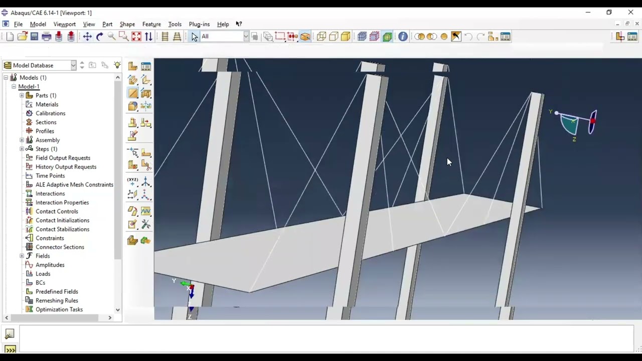 ABAQUS  Puente 3D, Solid-Shell-Beam