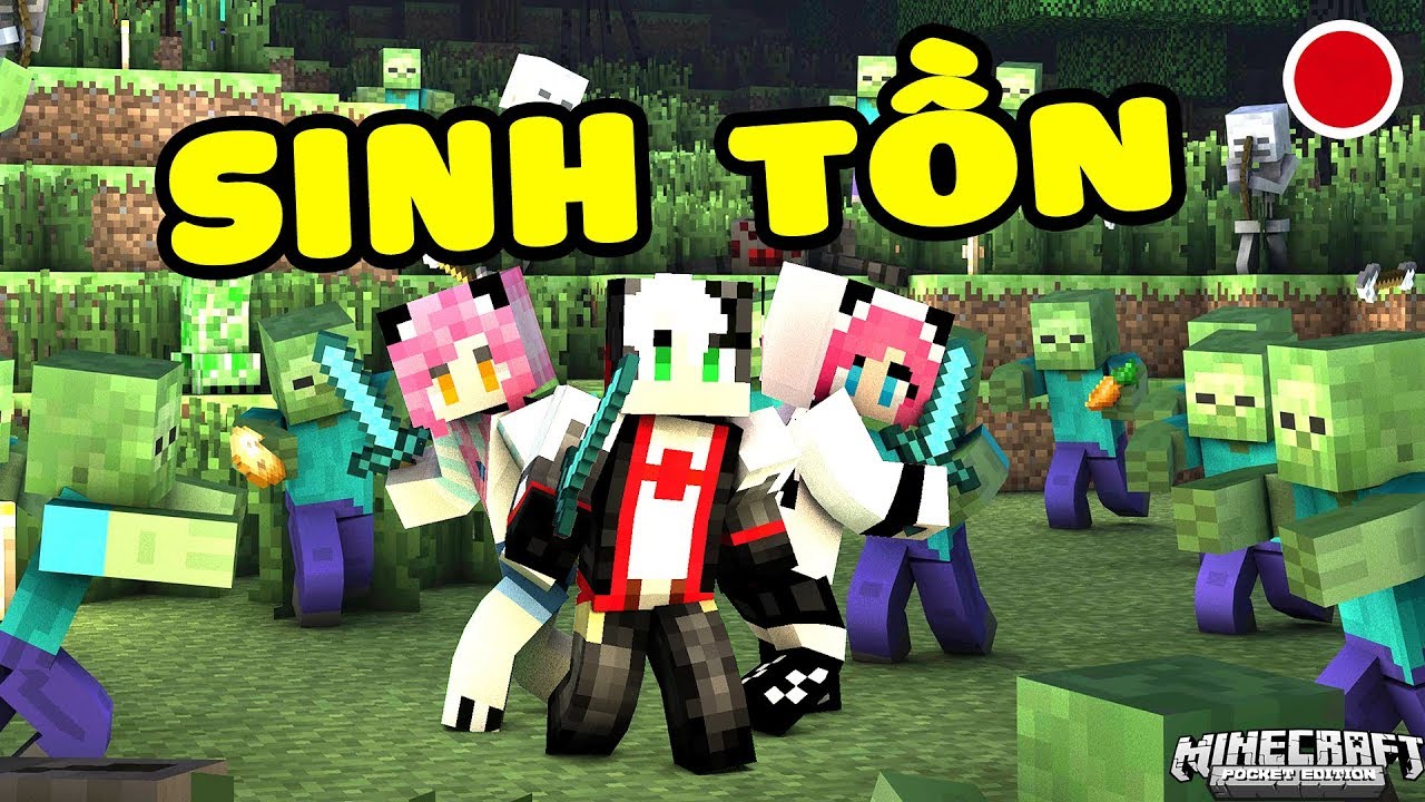 REDHOOD STREAM THỬ THÁCH SINH TỒN THẾ GIỚI ZOMBIE TRONG MCPE*MỀU SINH TỒN CHIẾN ĐẤU VỚI ZOMBIE