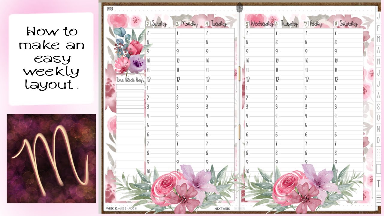 Make an easy weekly layout with stickers - Noteshelf - Digital Plan with Me