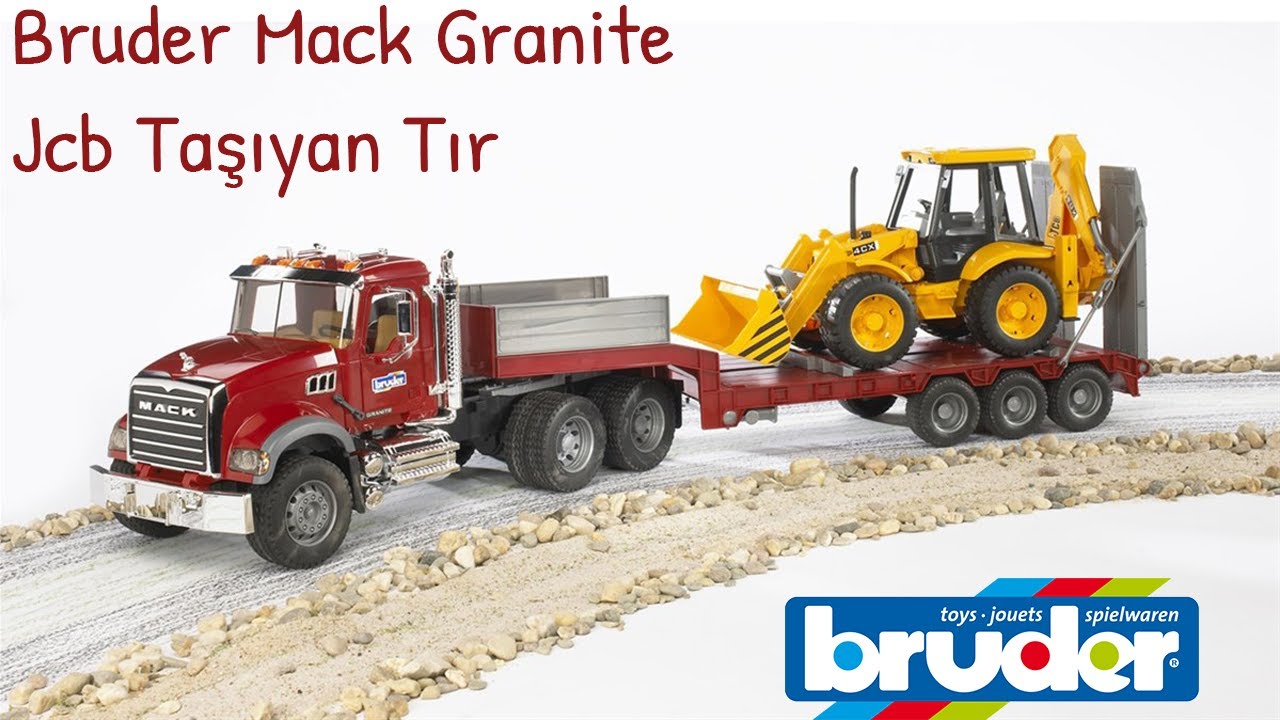Bruder Mack Granite Jcb Taşıyan Tır oyuncağının kutu açılığı ve incelemesi