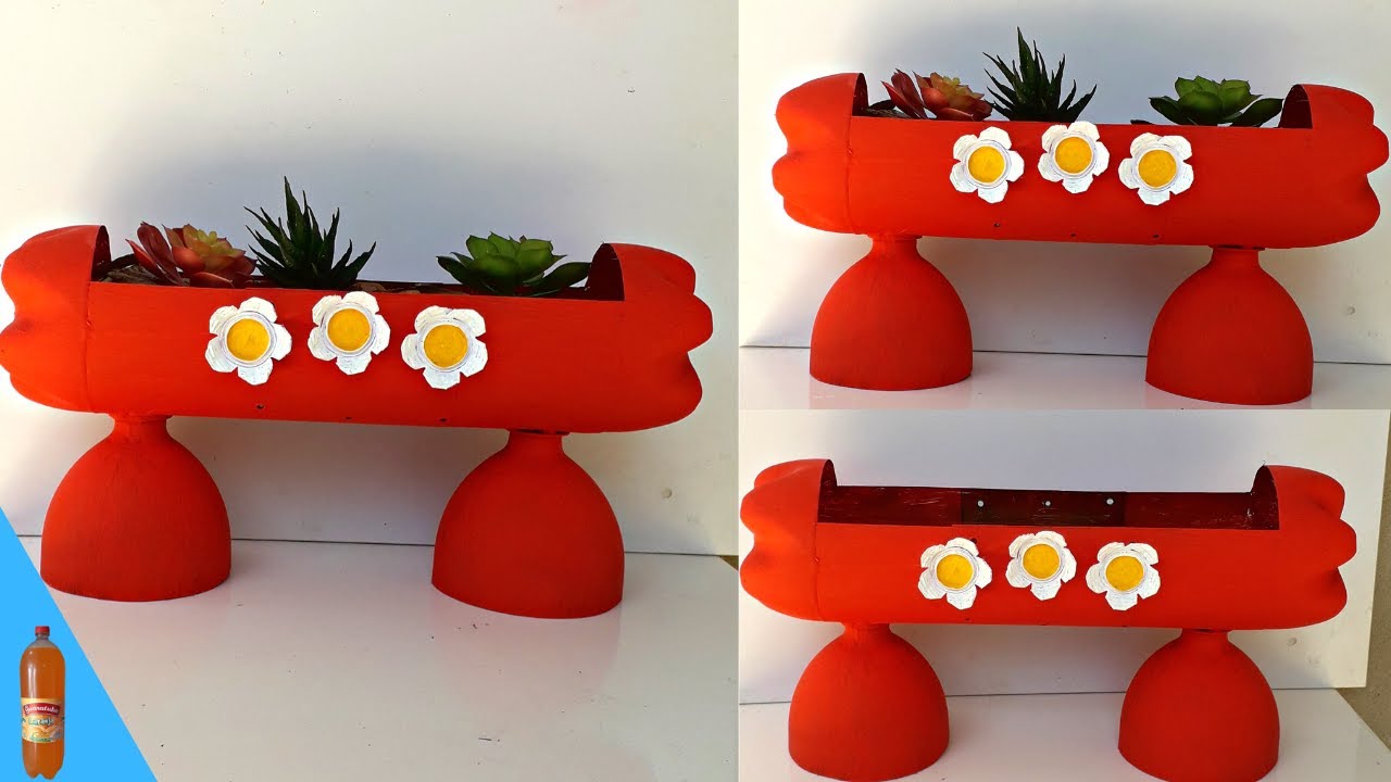 Recicle garrafas pet fazendo este Vaso