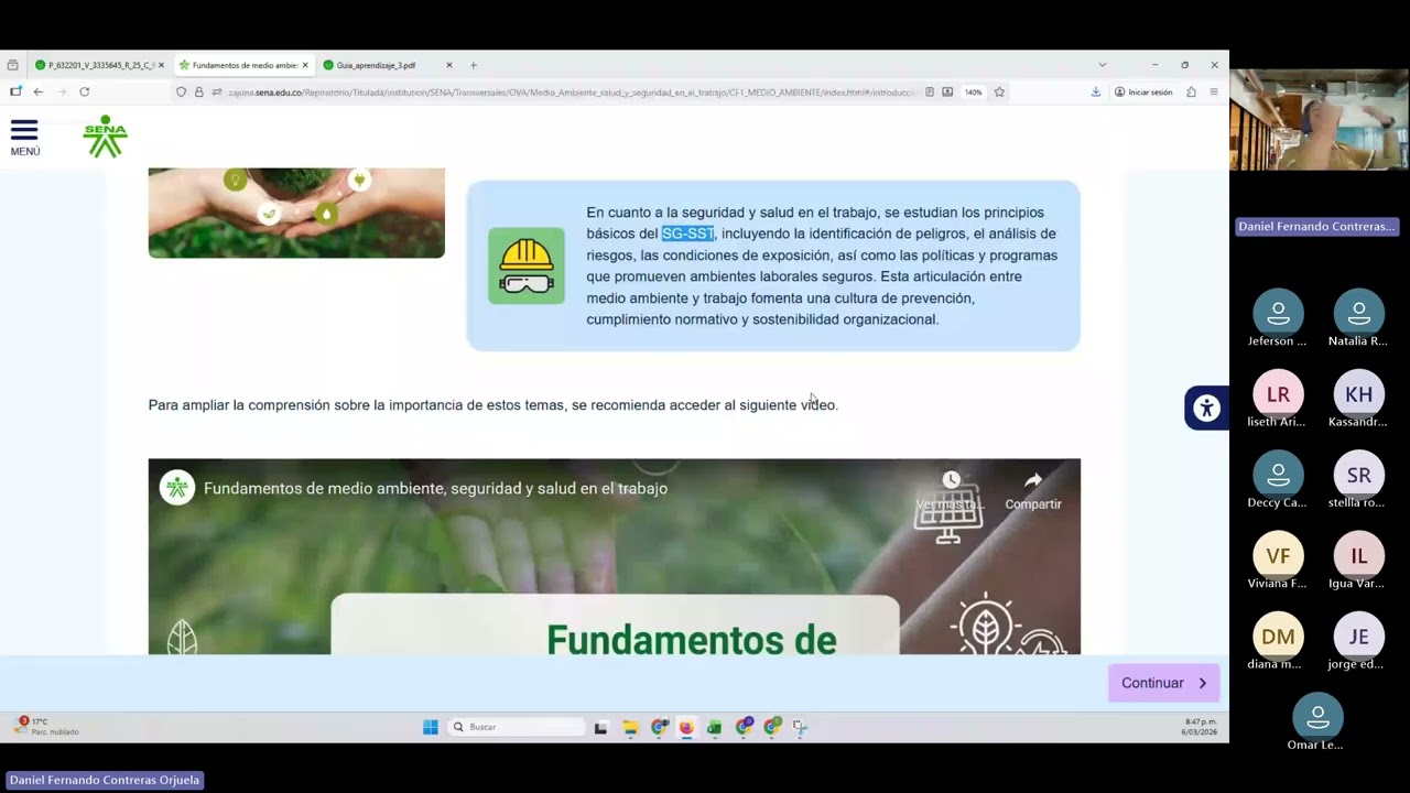 1er Encuentro sincrónico Transversal Protección Ambiental, Seguridad y Salud en el Trabajo