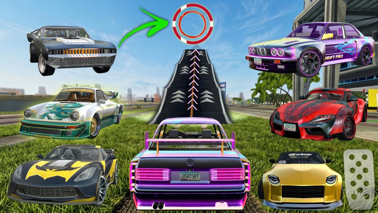 All Extreme SuperCars Giant Ramp Stunt Challenge // Extreme Car Driving Simulator #cars #jaidmeel 