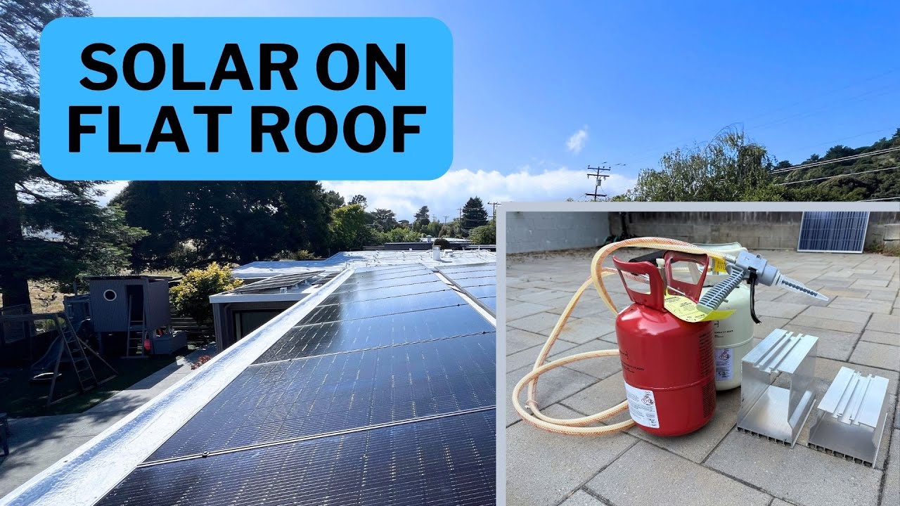 Solarstack mounts. Flat roof solar installation without drilling the roof.