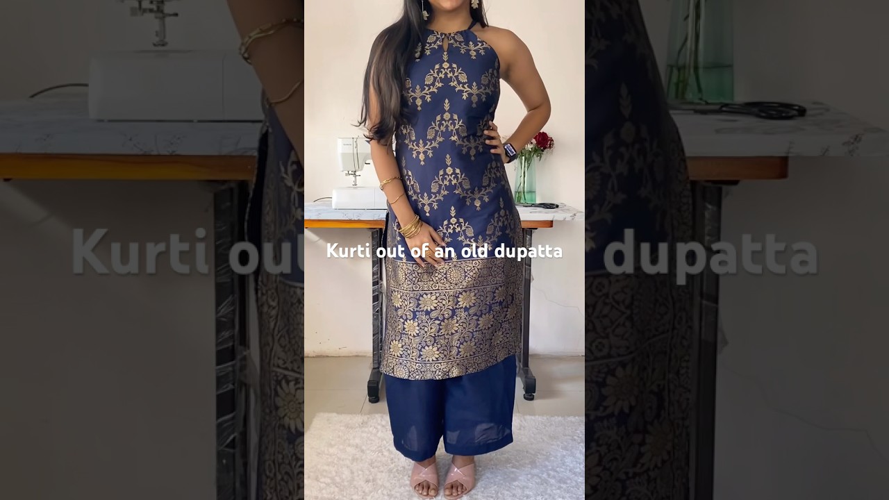 Repurpose an old dupatta into a kurti #sewing #thriftflip #dupatta #repurpose #sewinghacks #style