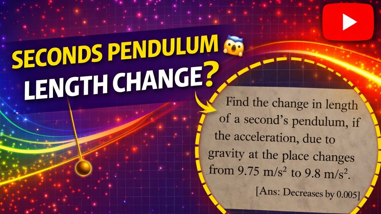 Change in Length of a Seconds Pendulum | Effect of Gravity | Oscillations Problem