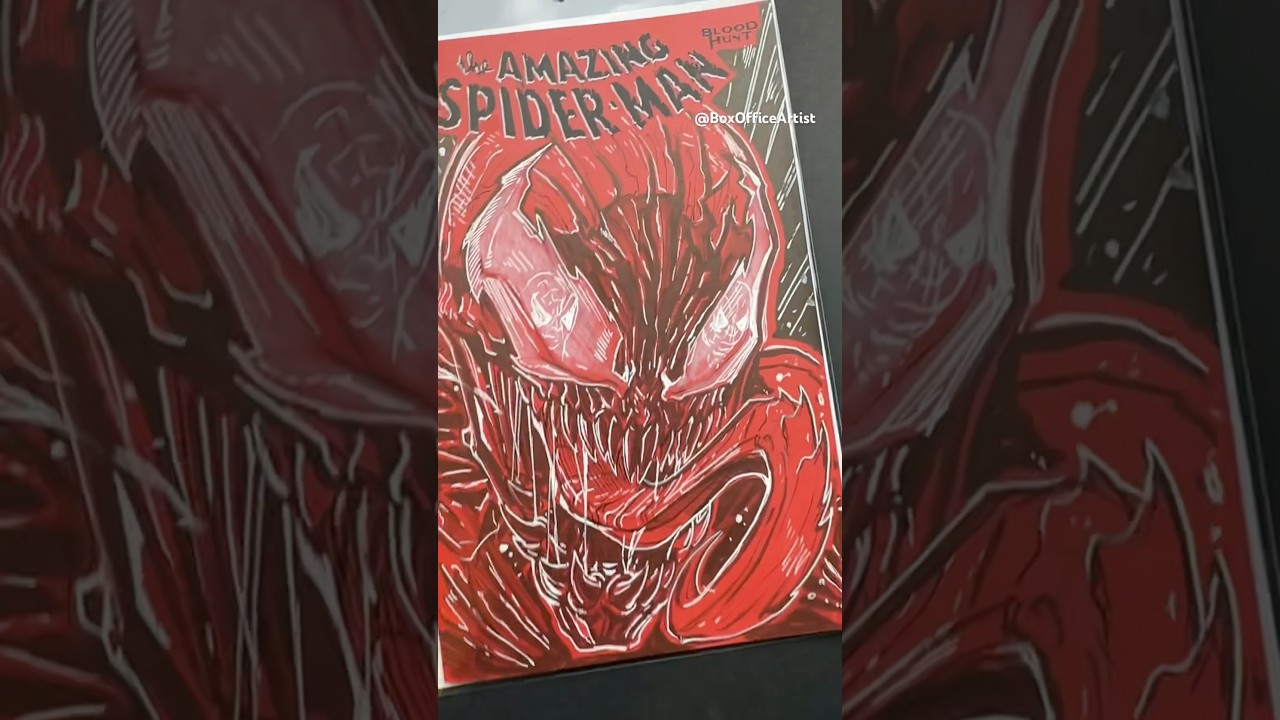 Drawing CARNAGE on an Amazing Spider-Man Red Sketchcover!