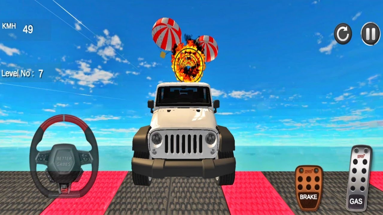 City Driving School Car Games - New Car JEEP Impossible Ramp 3D - Android Sim Games