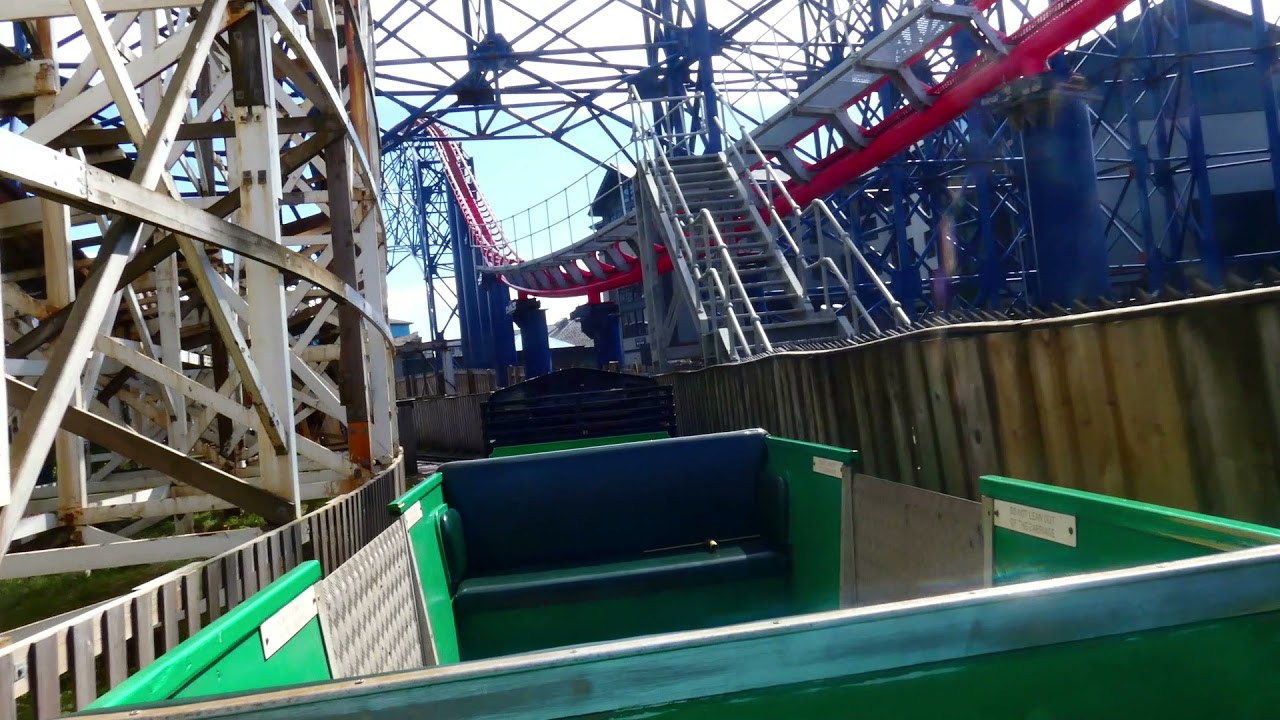 Blackpool Pleasure Beach Express on ride pov, May 2021