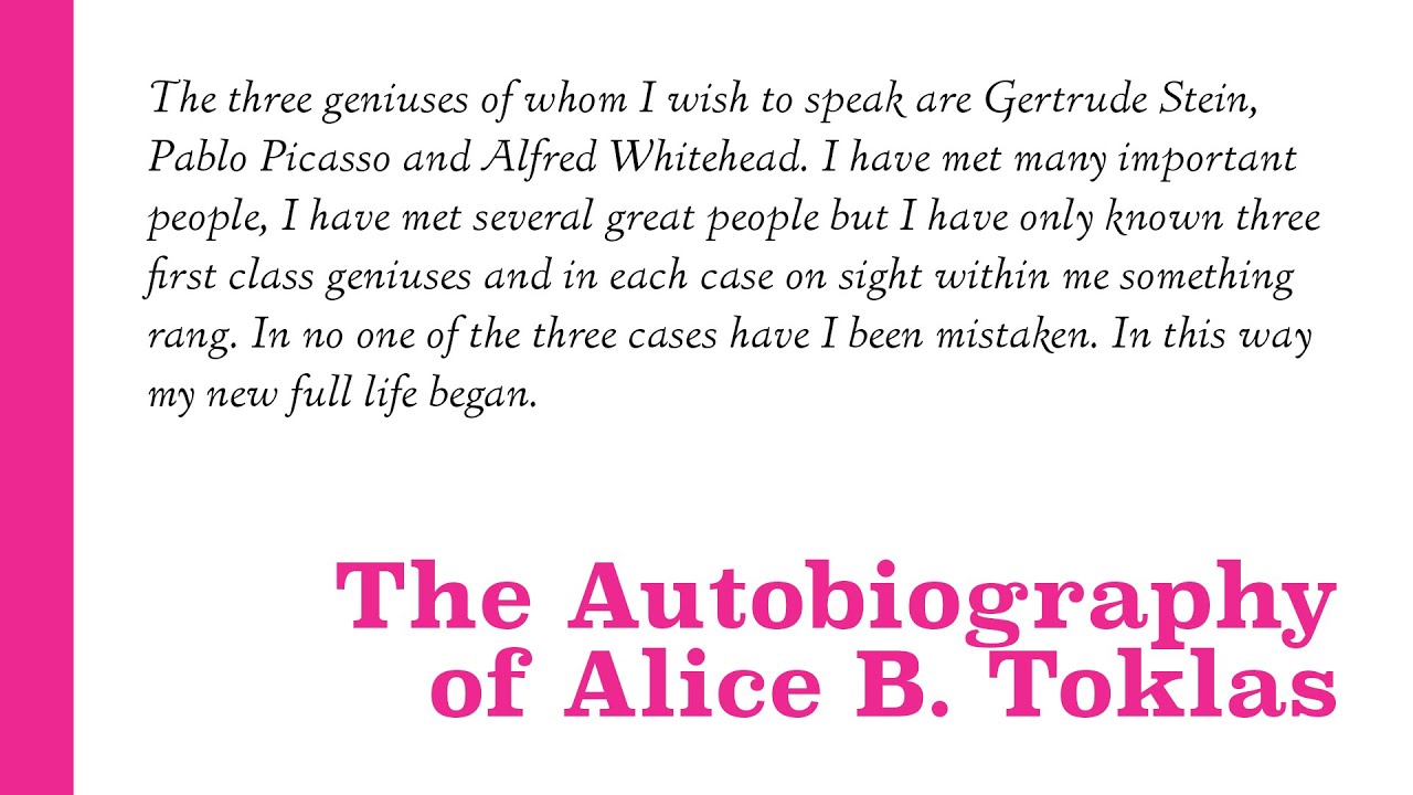 6. The Autobiography of Alice B. Toklas.
