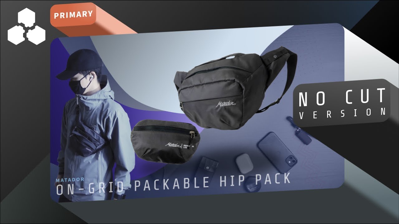 "No Cut Ver" MATADOR ON GRID PACKABLE HIP PACK / Best Packable Travel Sling