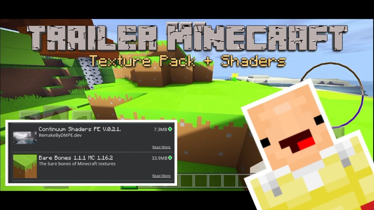 Minecraft PE - Bare Bones + Shaders (A Minecraft Trailer Texture Pack)