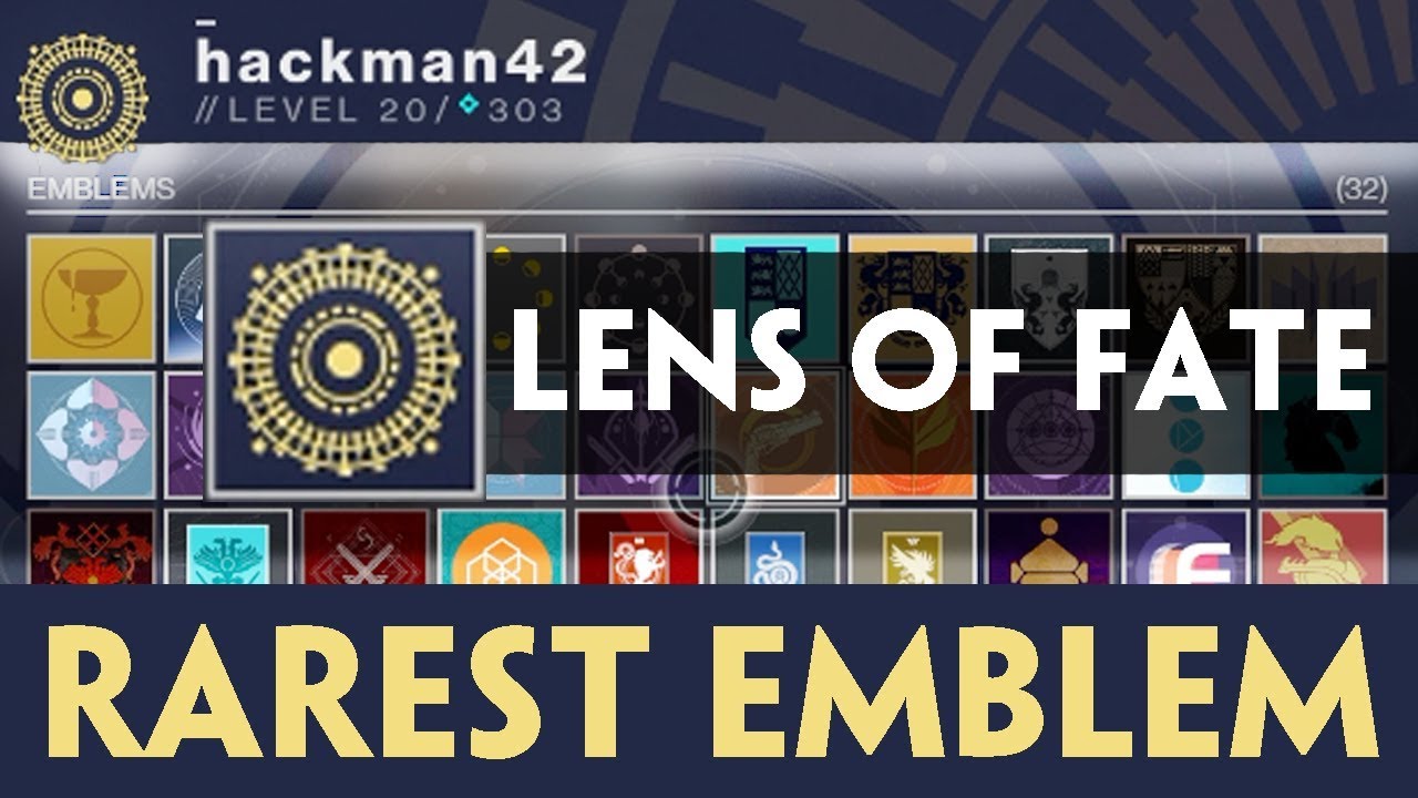The RAREST Emblem in Destiny 2 - Lens of fate MOTW emblem
