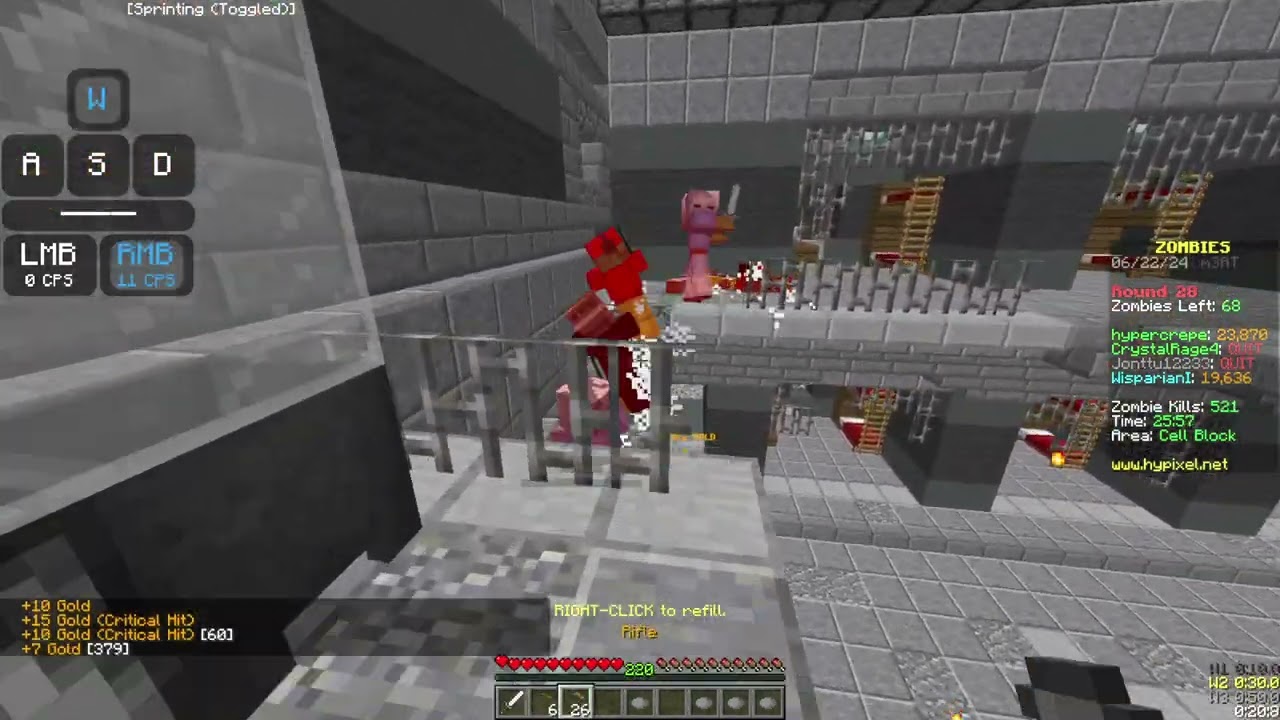 Hypixel Zombies: Prison Normal no doors duo win