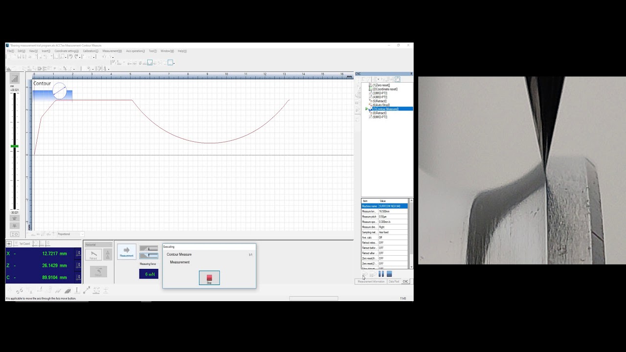 BEARING MEASUREMENT IN ZEISS-TSK CONTOUR MACHINE