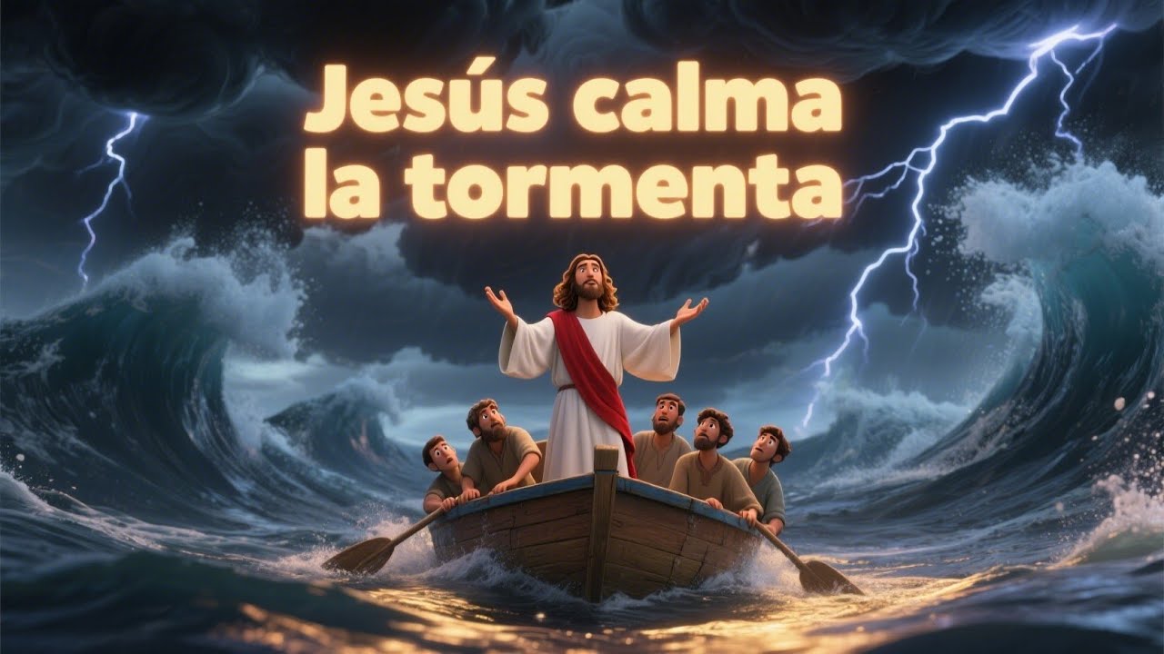 Jesús Calma la Tormenta 🌊 | Historia Bíblica Animada para Niños y Familias