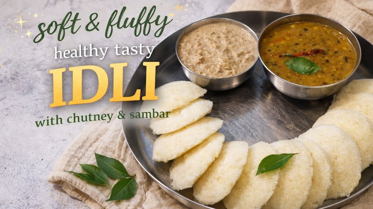 Healthy tasty idli sambar