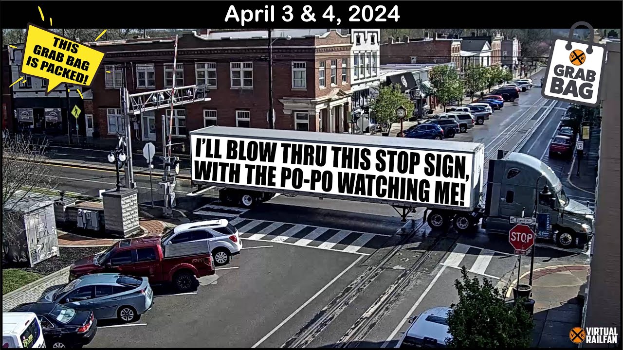 THROUGH A STOP SIGN WITH A POLICE CAR LOOKING RIGHT AT HIM! FALLEN FLAG CARS, MILITARY TRAINS & MORE