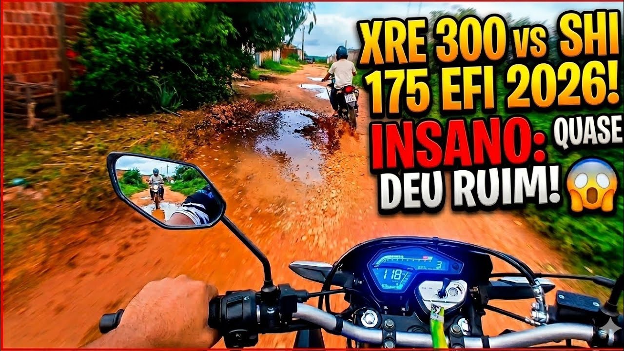 Rolê de XRE 300 e SHI 175 EFI 2026 🔥 Quase deu ruim! 😱
