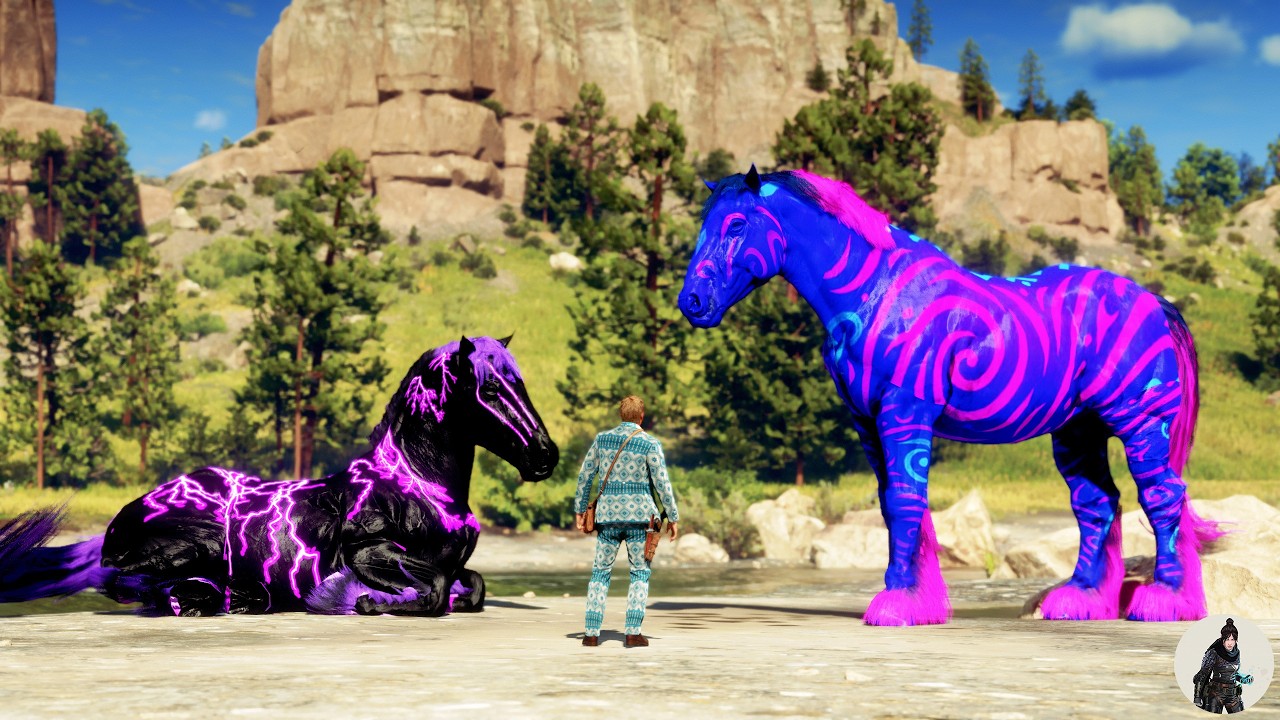 Arthur Morgan Finds Huge UV & Purple Lightning Horses by the River