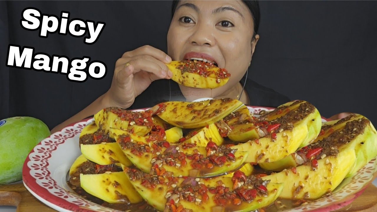 SPICY SOUR MANGO WITH GINAMOS ALAMANG BAGOONG MUKBANG