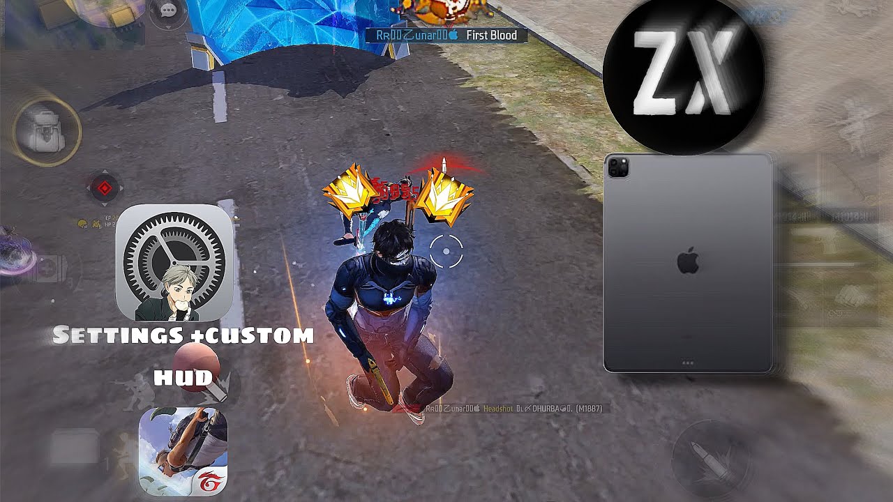 iPad Pro settings + custom HUD || free fire