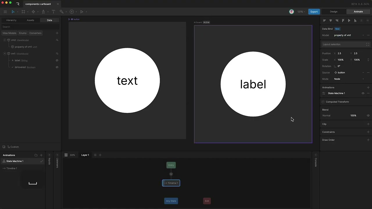 How to use COMPONENTS in Rive