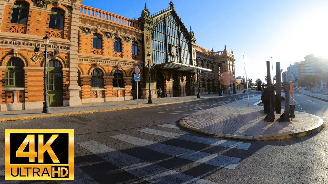 Paseo cuidad y estacion de tren Almeria 4K UHD 2023
