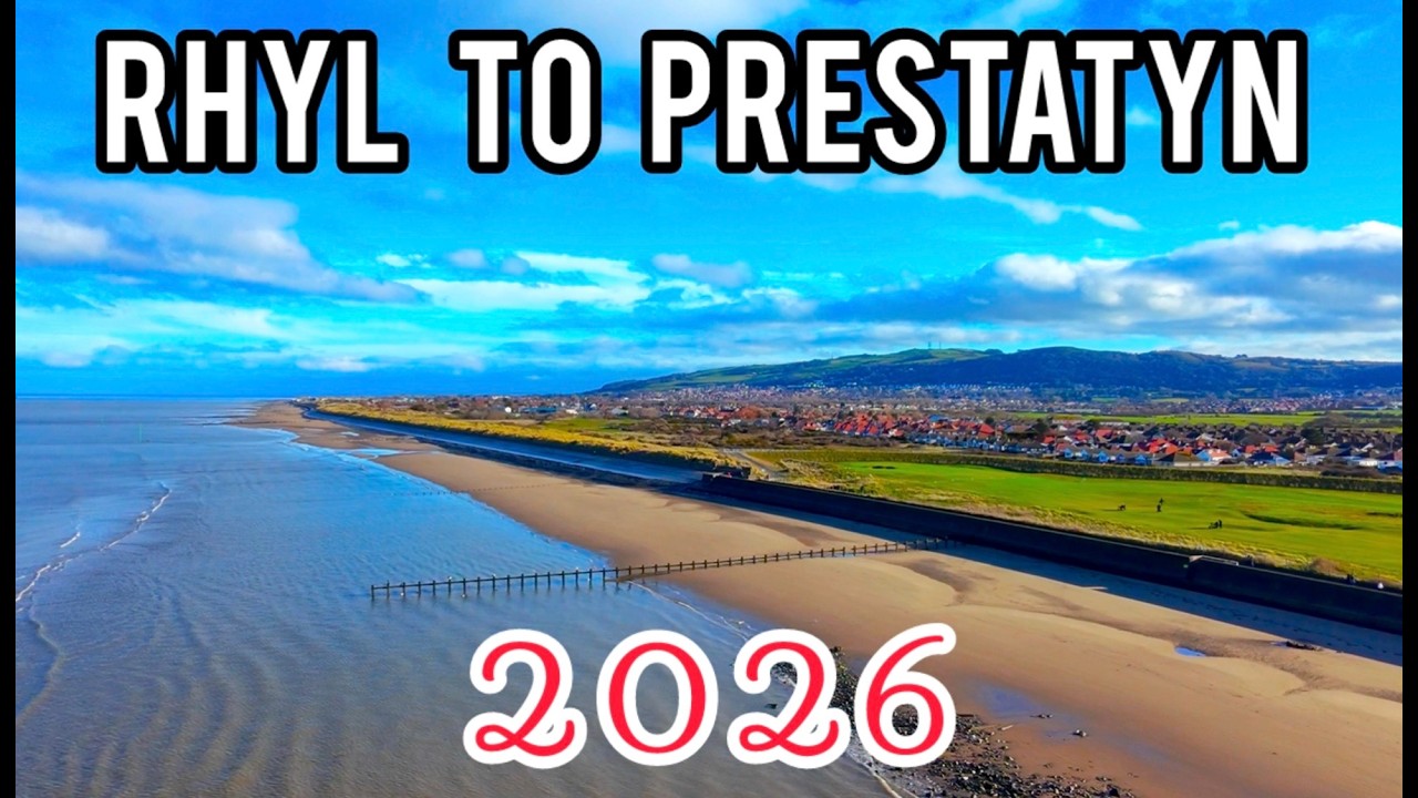 Rhyl to Prestatyn | January 2026 | Walk along the beach front