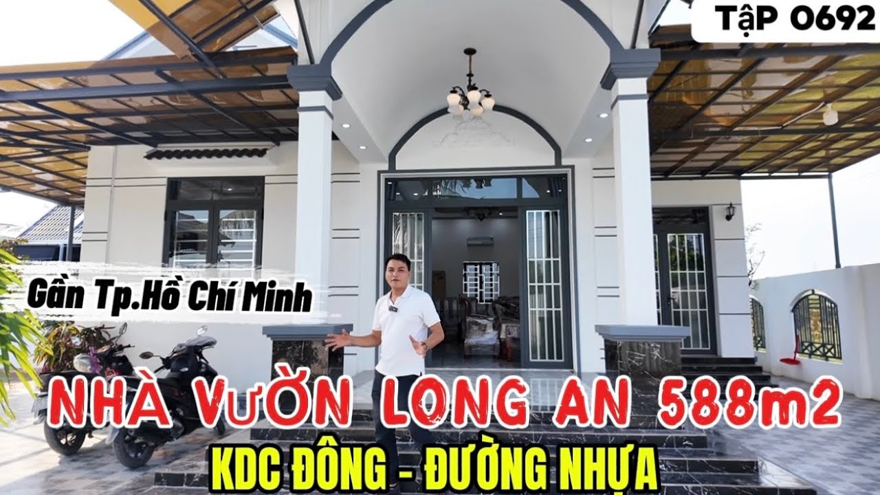 Tập 0692 Nhà Vườn Long An | Nhà vườn Cần Giuộc 588m2 KDC Đông gần Co.opMart | Nhà vườn 365