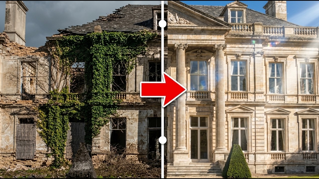 From a rotting 19th century ruin to the world's most expensive historic mansion (ASMR)