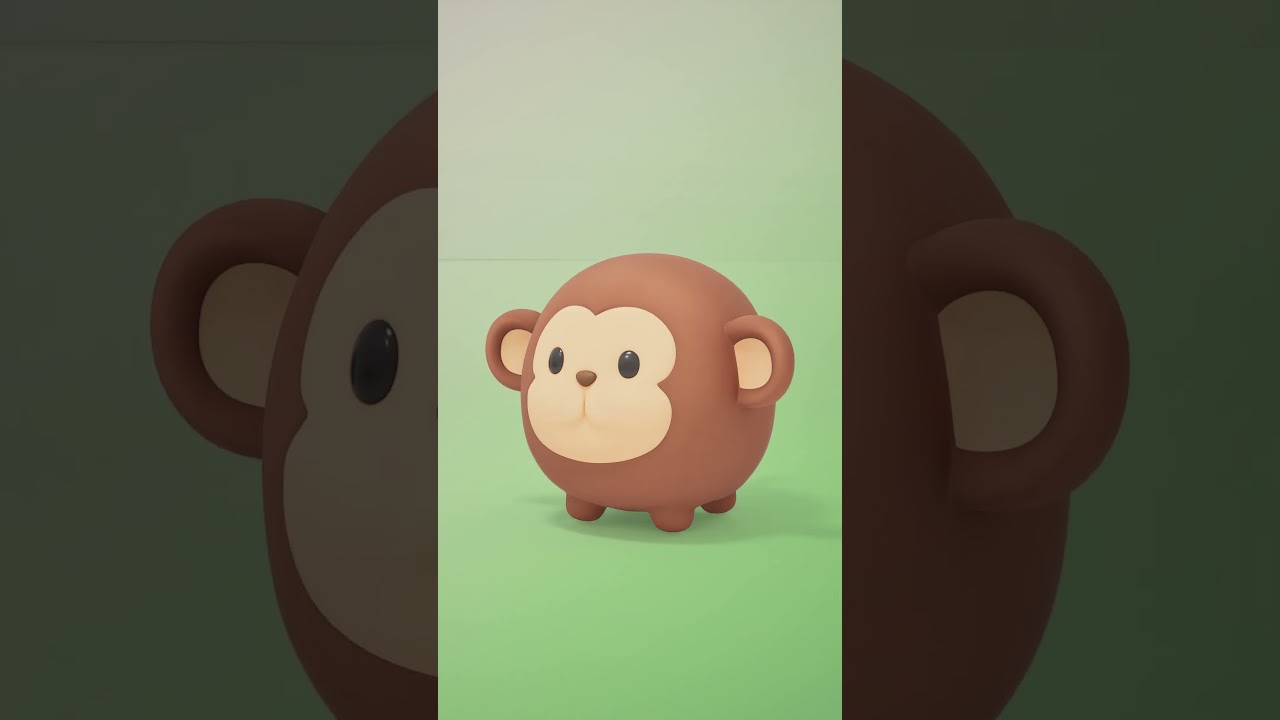 Balloon-style 3D Character- Monkey