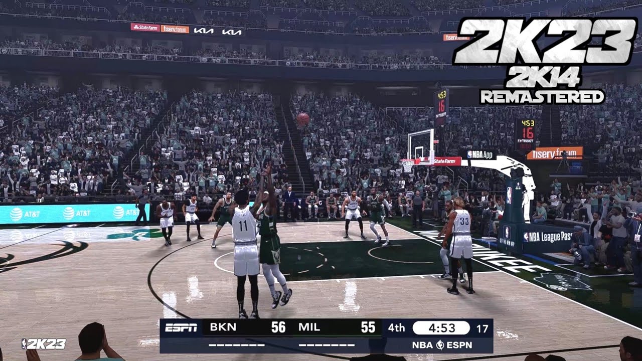 NBA 2K14 - 2K23 MOD | «Нетс» против «Бакс», 4-я четверть, необрезанный геймплей | Ультра-максимал...