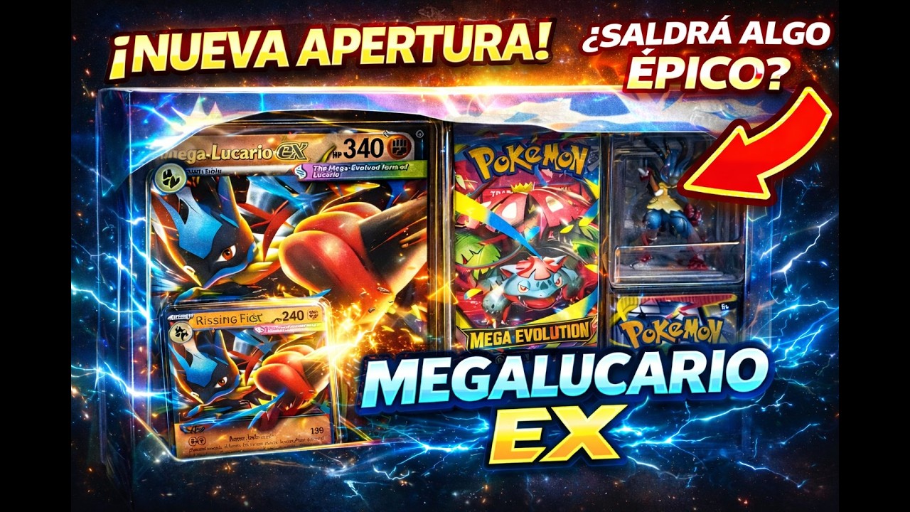 🤯🔥Nueva Apertura🤯Mega Lucario Ex Figure Collection🔥😎 #pokemon #pokemoncards #pokemontcg