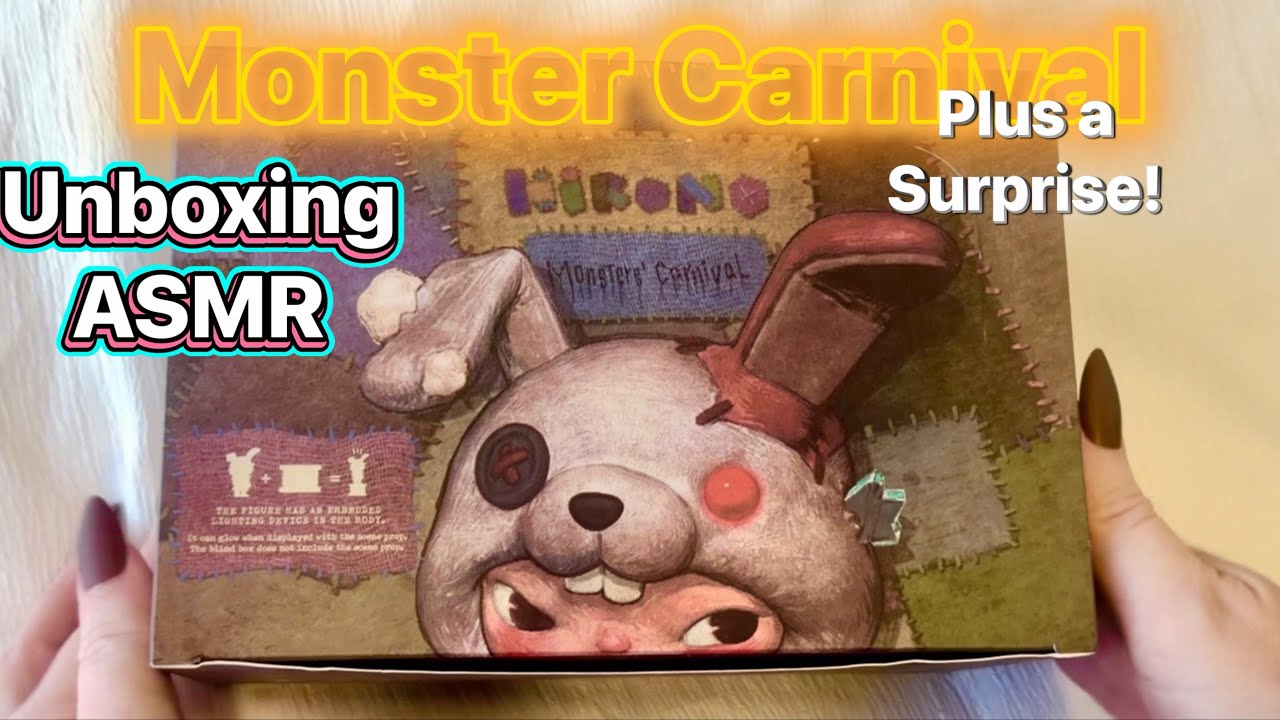 Unboxing Hirono Monster Carnival Plus a Surprise! ASMR Inboxing - gentle taps, crinkles, scratches 