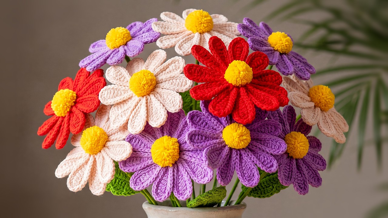 🌼 Cómo Tejer MARGARITAS (Daisy) a Crochet 🌸😍 - Tutorial Paso a Paso Fácil y Hermoso 💖