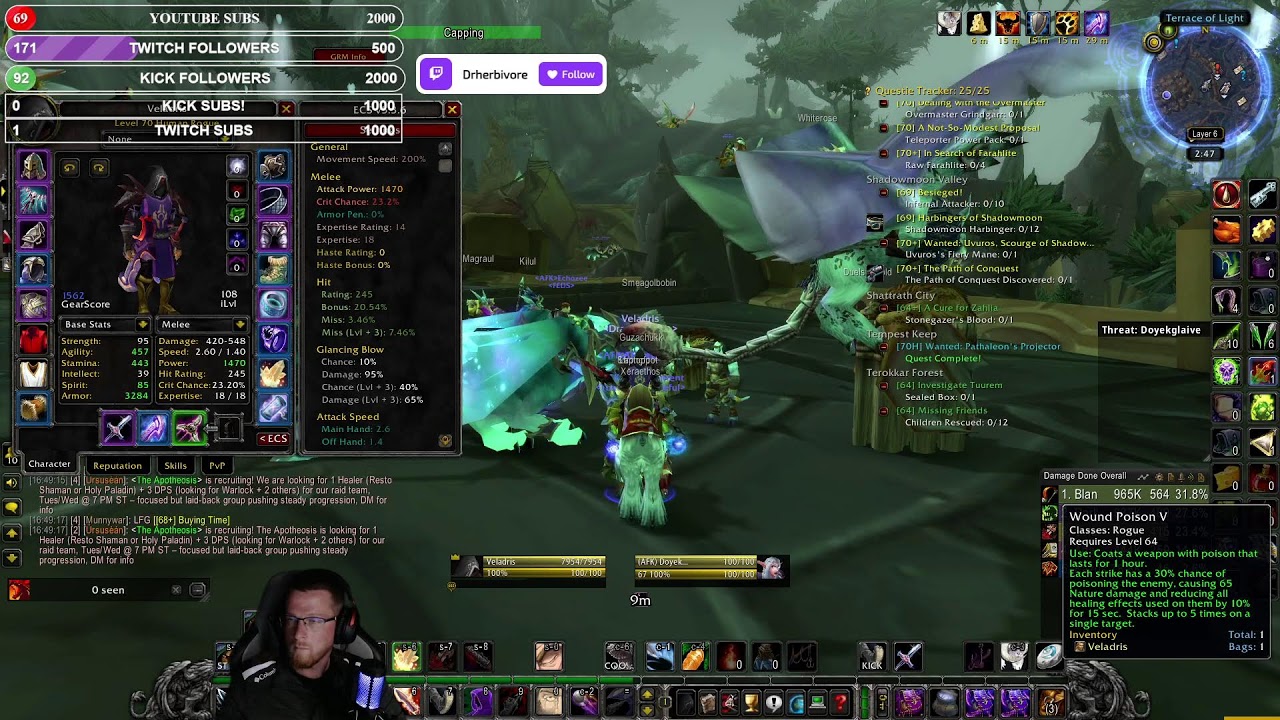 Herbys Thursday TBC Sesh. The Voices in my head say to Gank