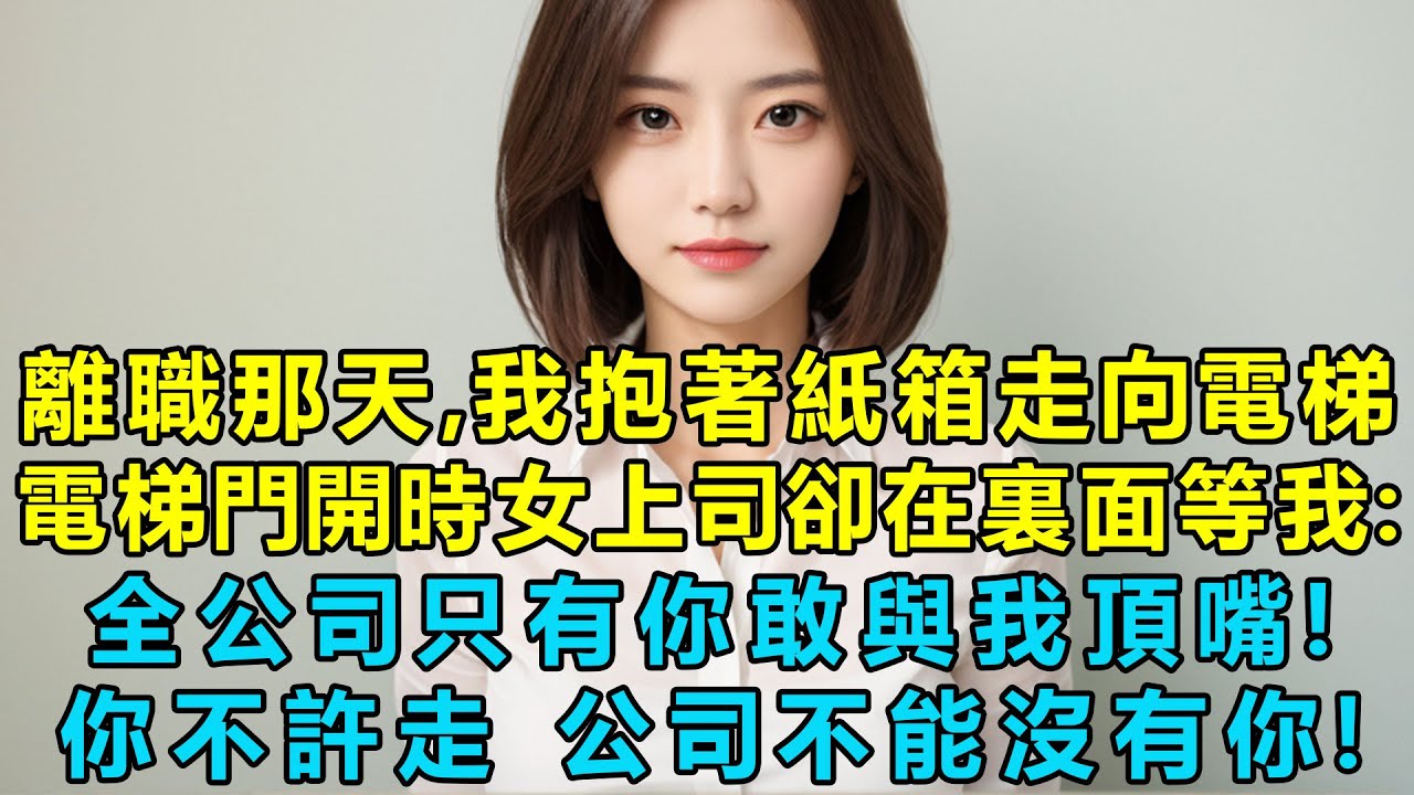 離職那天，我抱著紙箱走向電梯，電梯門開時女上司卻在裏面等我：全公司只有你敢與我頂嘴，你不許走，公司不能沒有你！