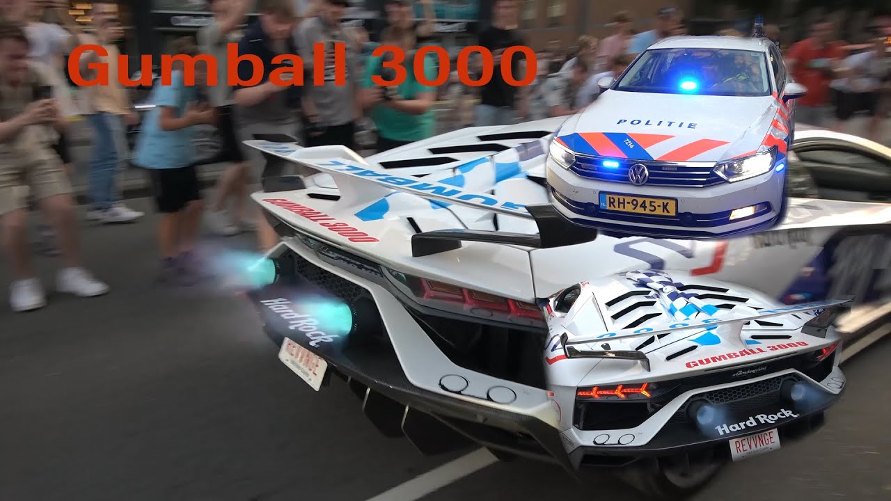 Gumball 3000 in Amsterdam  - Complete Chaos! - Angry police officer