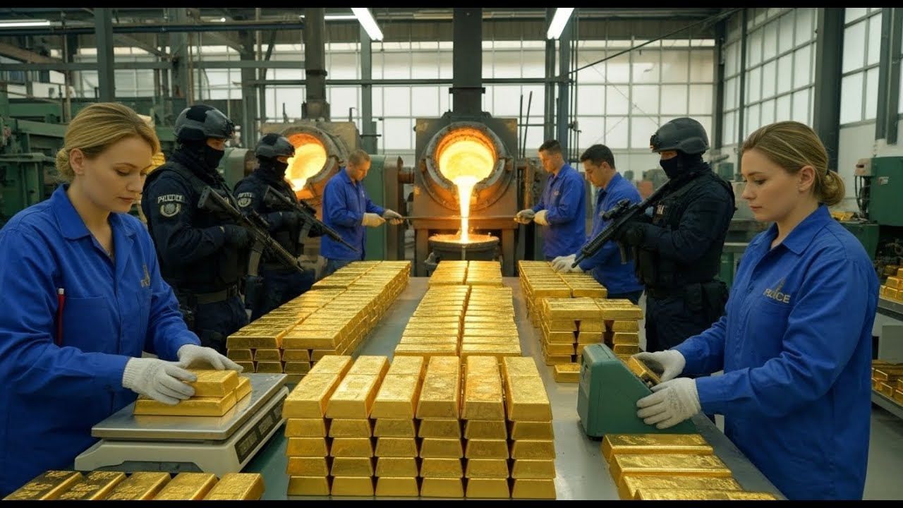Inside the Modern Gold Factory – How Million-Dollar Gold Bars Are Made (Full Process)