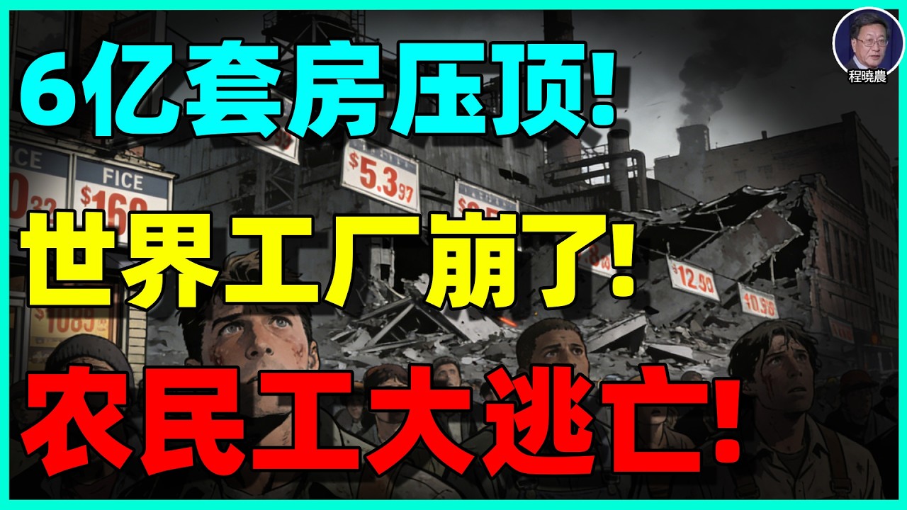 【程晓农重磅】订单消失、工厂外迁、中国世界工厂神话崩塌！6亿套房库存曝光！农民工提前大逃亡！中国房地产彻底终结！