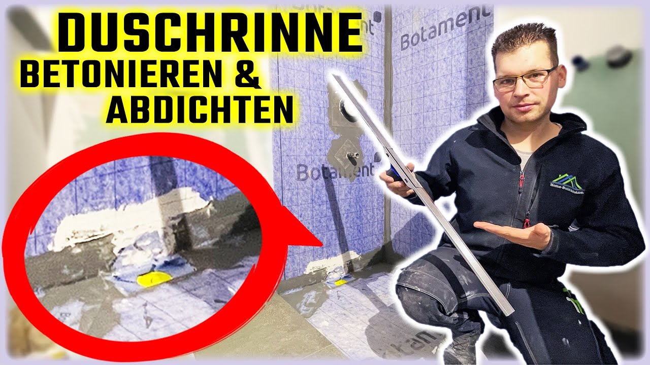 DUSCHRINNE EINBAUEN - Betonieren & abdichten | Linienentwässerung einbauen! | Home Build Solution