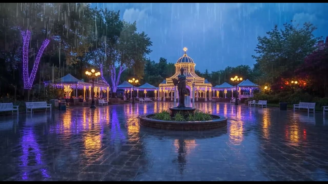 Night Rain Therapy ⚡ Powerful Rain and Gentle Thunder Sounds