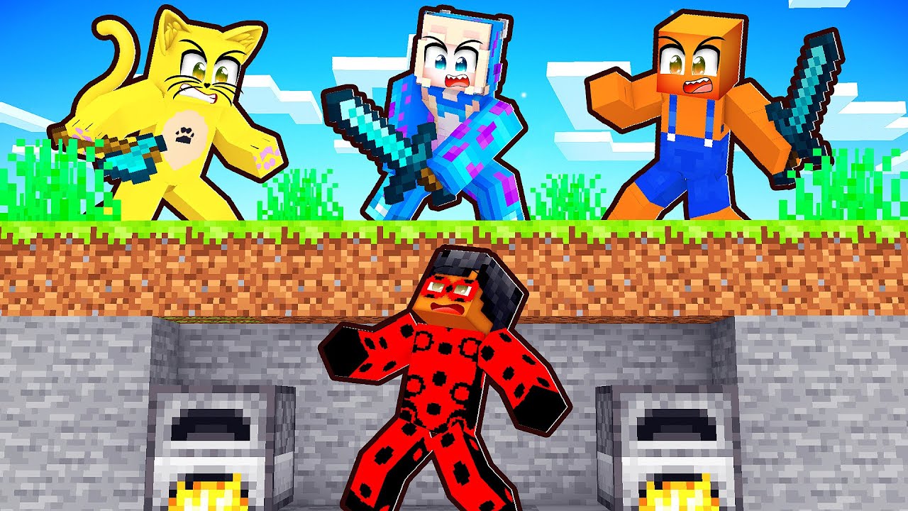MIRACULOUS vs 3 CAÇADORES no Minecraft!