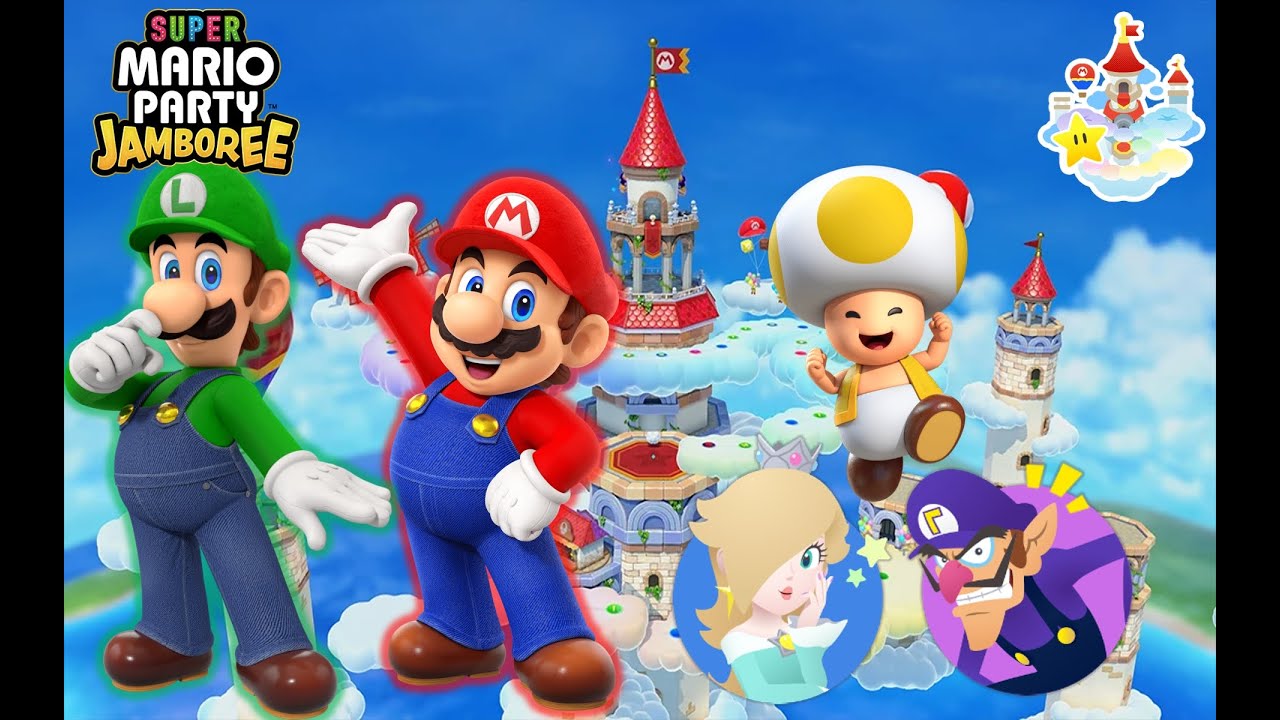 Super Mario Party Jamboree - Luigi & Mario vs Rosalina & Waluigi - Mario's Rainbow Castle